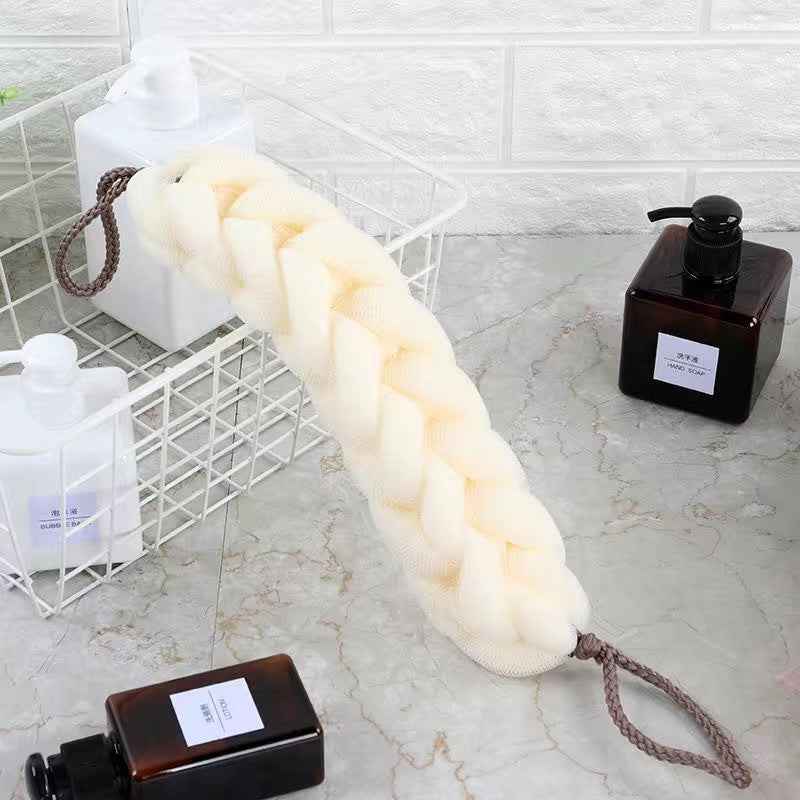 Shower Foaming Net Strip Plain 70g Nine Sections Loofah Stretchable Rub