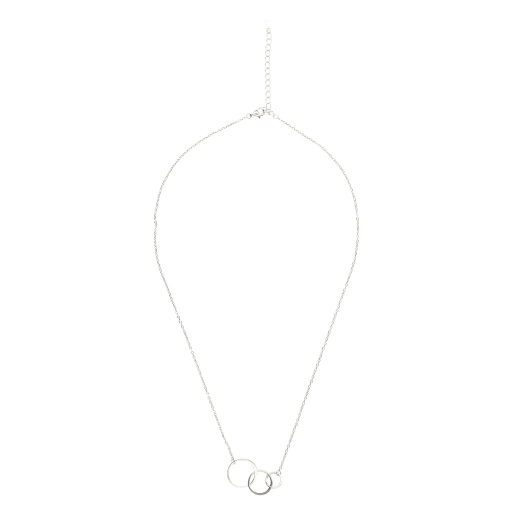 Three Circle Pendant Necklace - Interlocking necklace-3