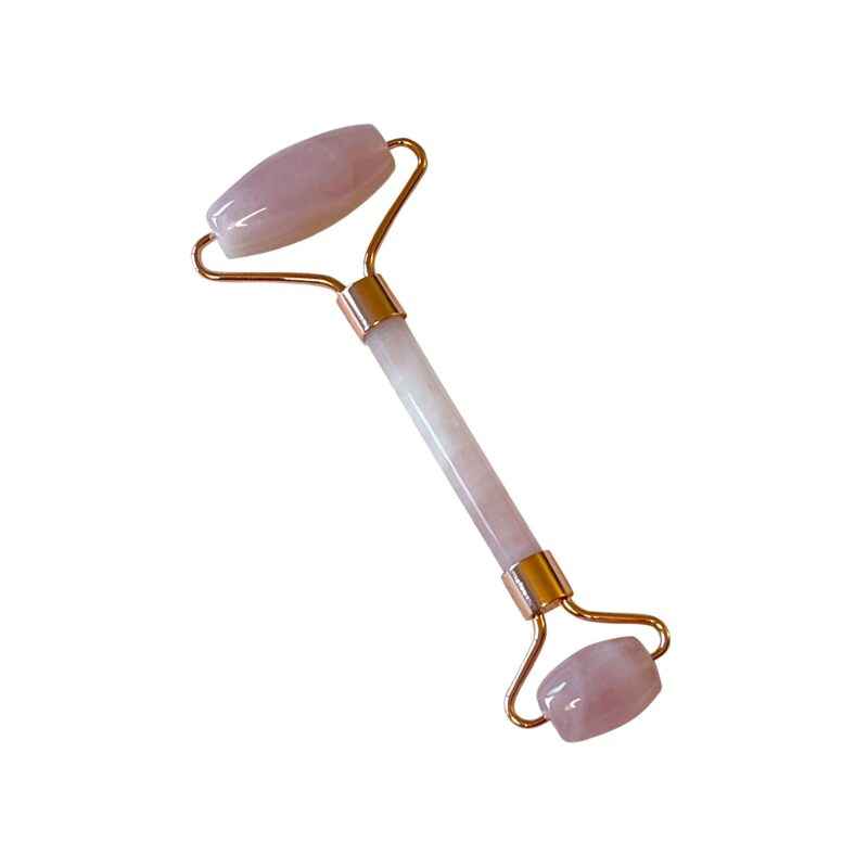Facial Roller – Rose Quartz Roller - Lymphatic Drainage Face Roller for Puffiness & Glowing Skin | Organic, Vegan, Cruelty-Free | CAD B | QZ1