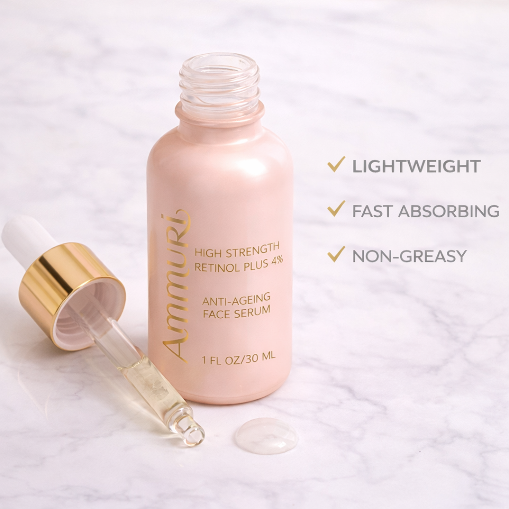 High Strength Retinol 4% Serum for Wrinkles & Dark Spots (30ml) | Ammuri-4
