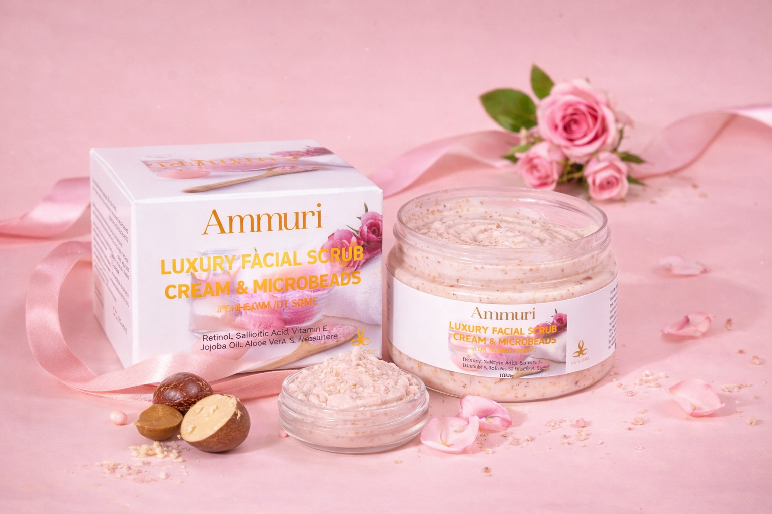 Retinol Facial Scrub & Exfoliating Cream for Smooth Skin | Ammuri-4