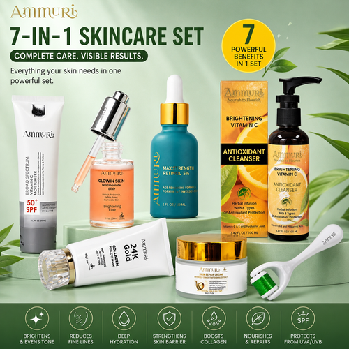 7-in-1 Anti-Ageing Skincare Set | Retinol, Niacinamide & Vitamin C | Ammuri-0