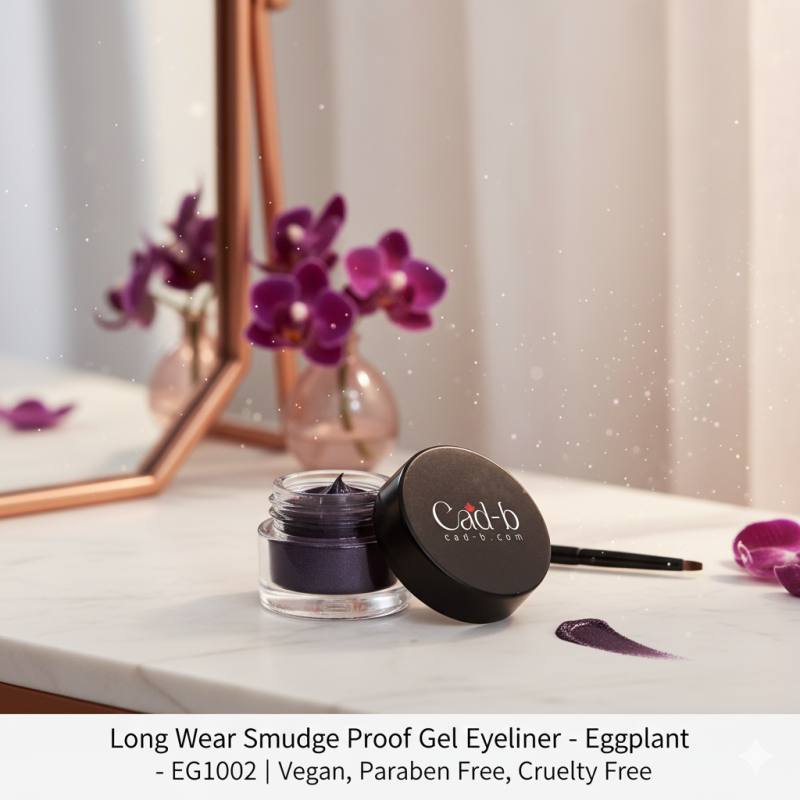 Long Wear Smudge Proof Gel Eyeliner – Eggplant (EG1002) | Creamy, Waterproof Eye Liner | Vegan, Paraben-Free, Cruelty-Free