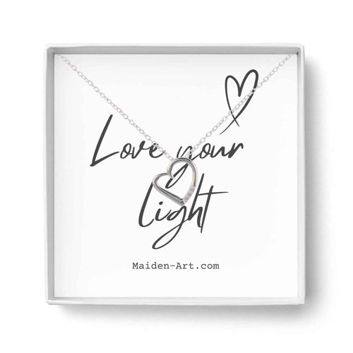 14K Silver Plated Necklace Love Heart Pave Pendant Necklace