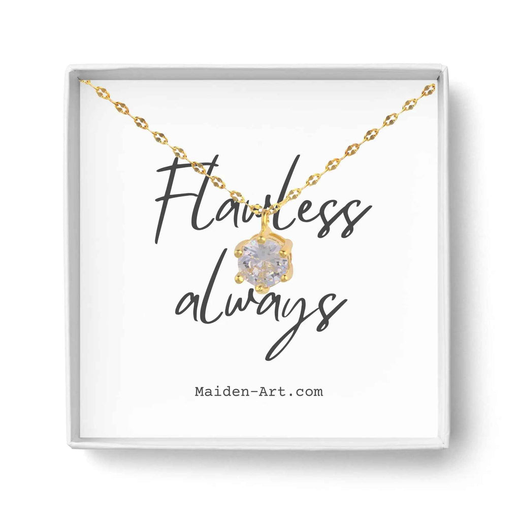 14K Gold Plated Solitaire Necklace