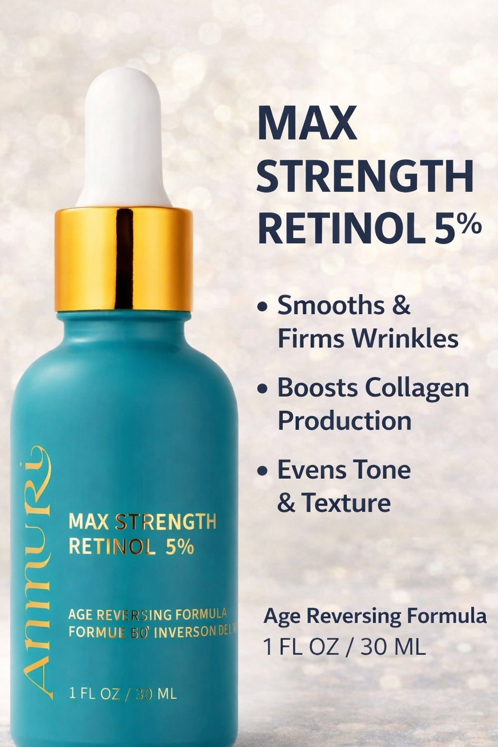 Retinol MAX 5% Anti-Ageing Serum for Youthful & Firm Skin | Ammuri-1