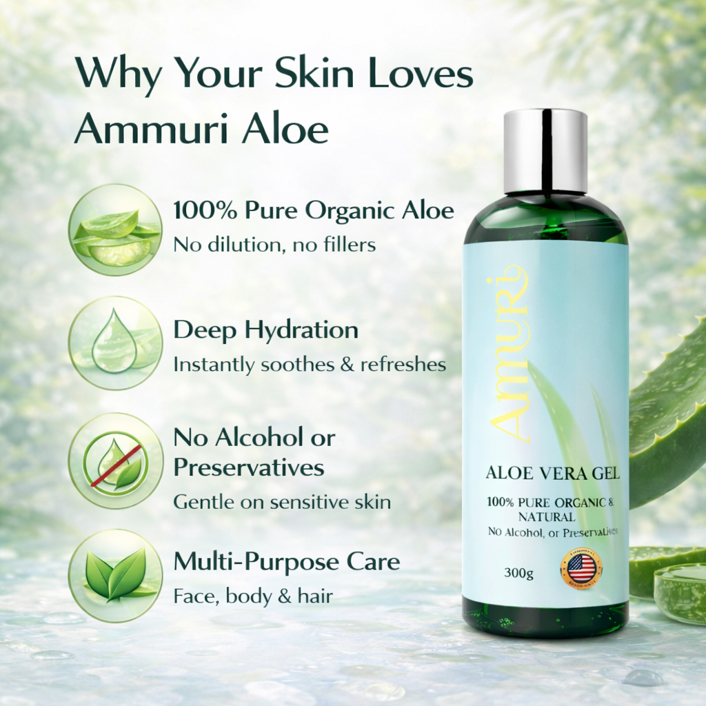 Organic Aloe Vera Gel for Natural Skin Relief & Hydration | Ammuri-3